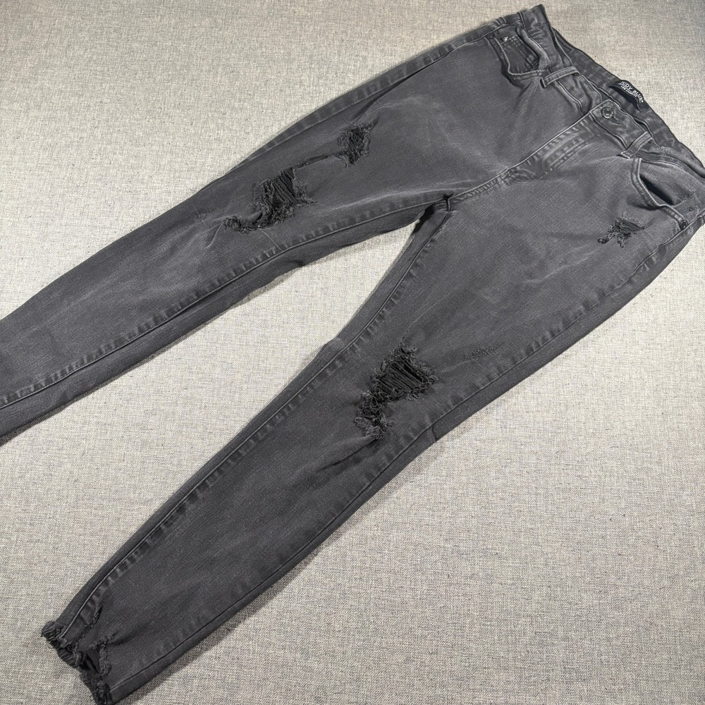Judy Blue Skinny Jeans Womens 13/31 Black Distressed Ripped Frayed Hem JB88268